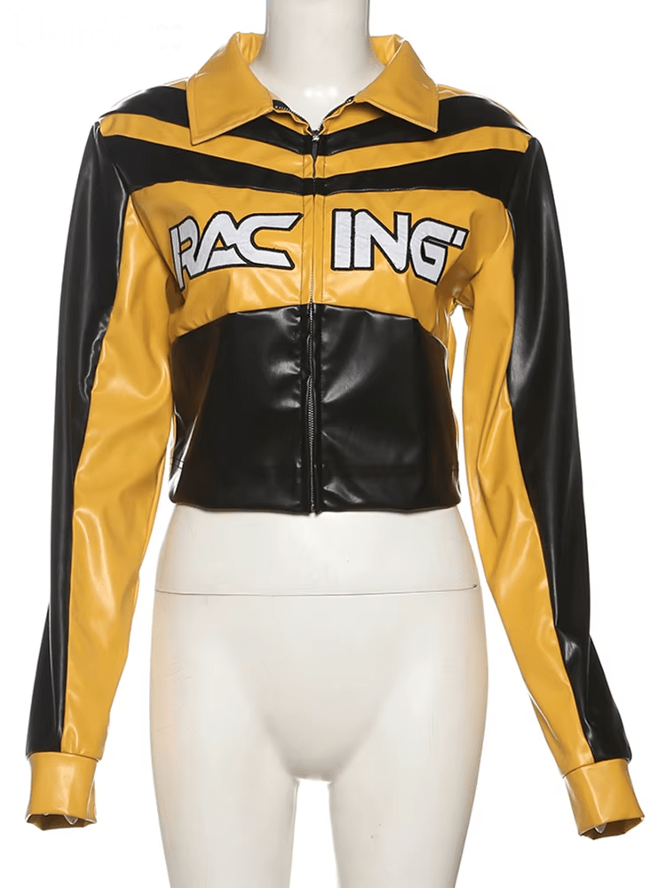 Night Racer Faux Leather Crop Jacket