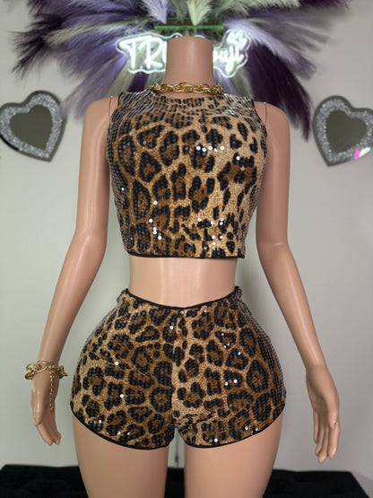 Flashy Feline Short Set