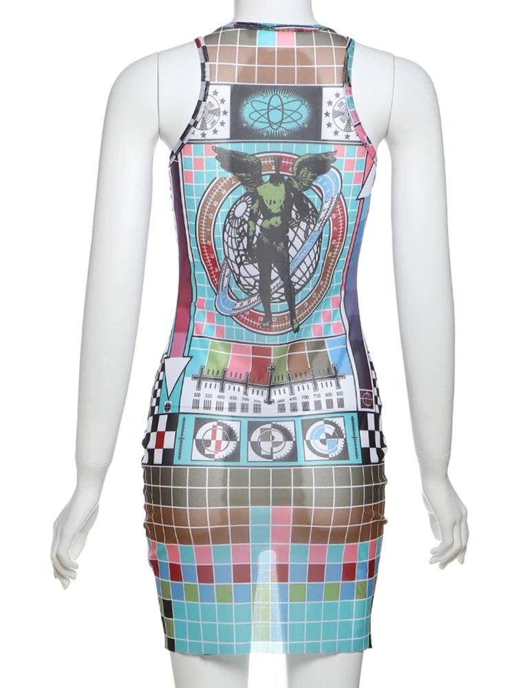 Urban Mosaic Mini Dress