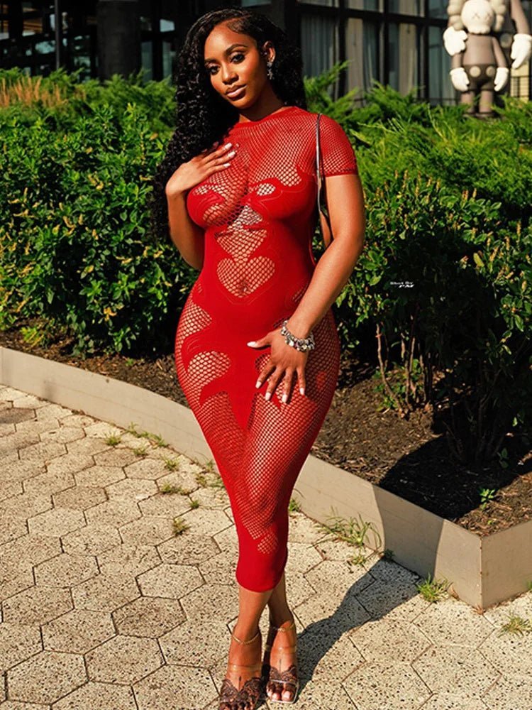 Flame Temptation Mesh Dress