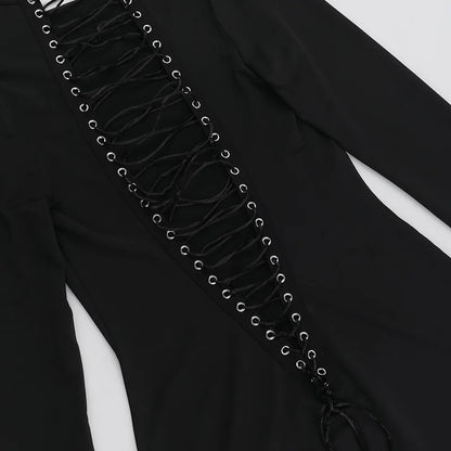 Black Out Lace-Up Dress