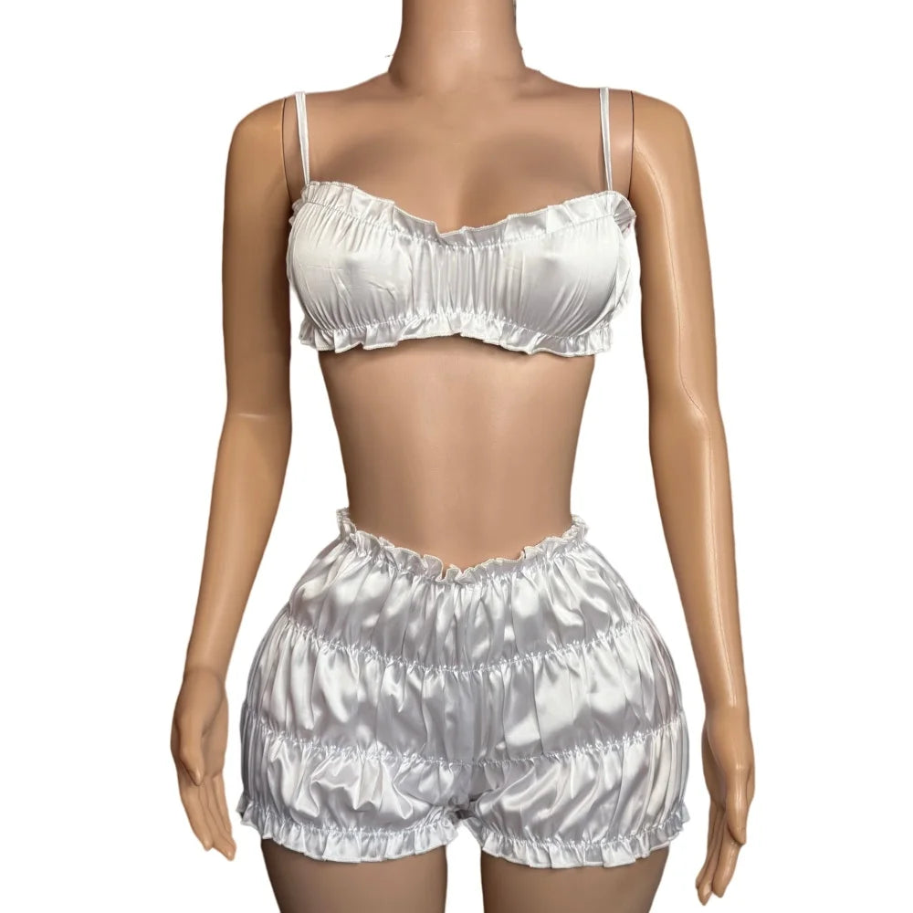 Its Like Candy Bouji Ruched Sexy Shorts Two Piece Set