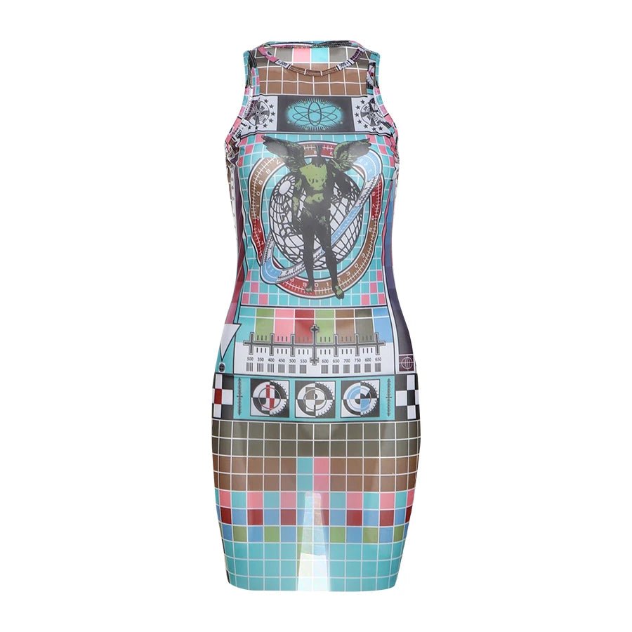 Urban Mosaic Mini Dress