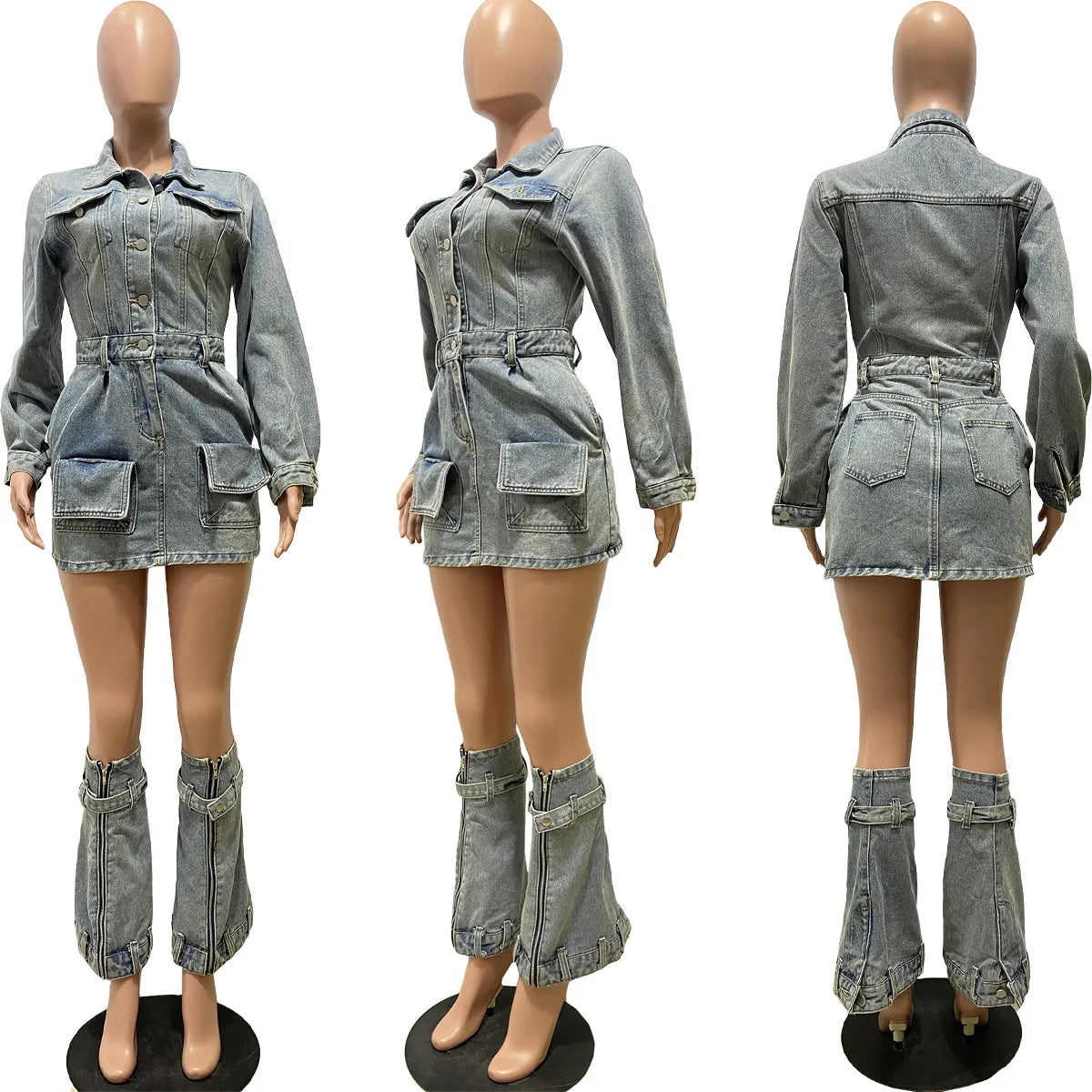 The One For You Cargo Denim Dress