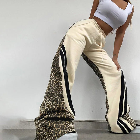 Love For Leopard Drawstring 2 Piece Pant Set