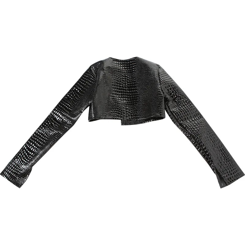 Leather Snake Long Sleeve Jacket