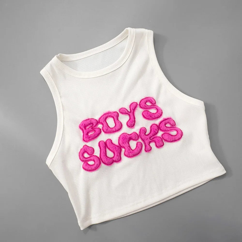 Boys Suck Hot Girl Crop Tank Top