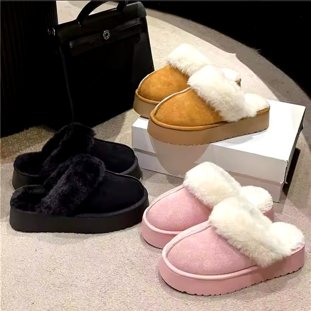 Platform Fur Slippers ** PRE-ORDER**