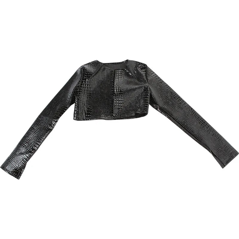 Leather Snake Long Sleeve Jacket