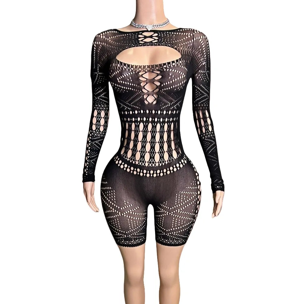 Black Out Sexy Mesh See Though Bodycon