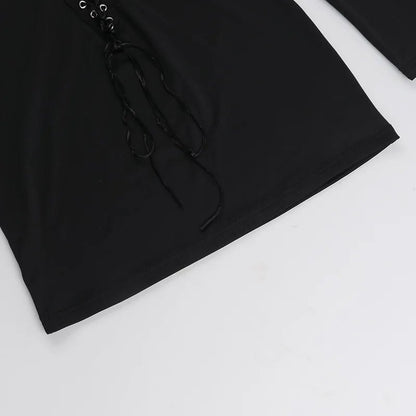 Black Out Lace-Up Dress